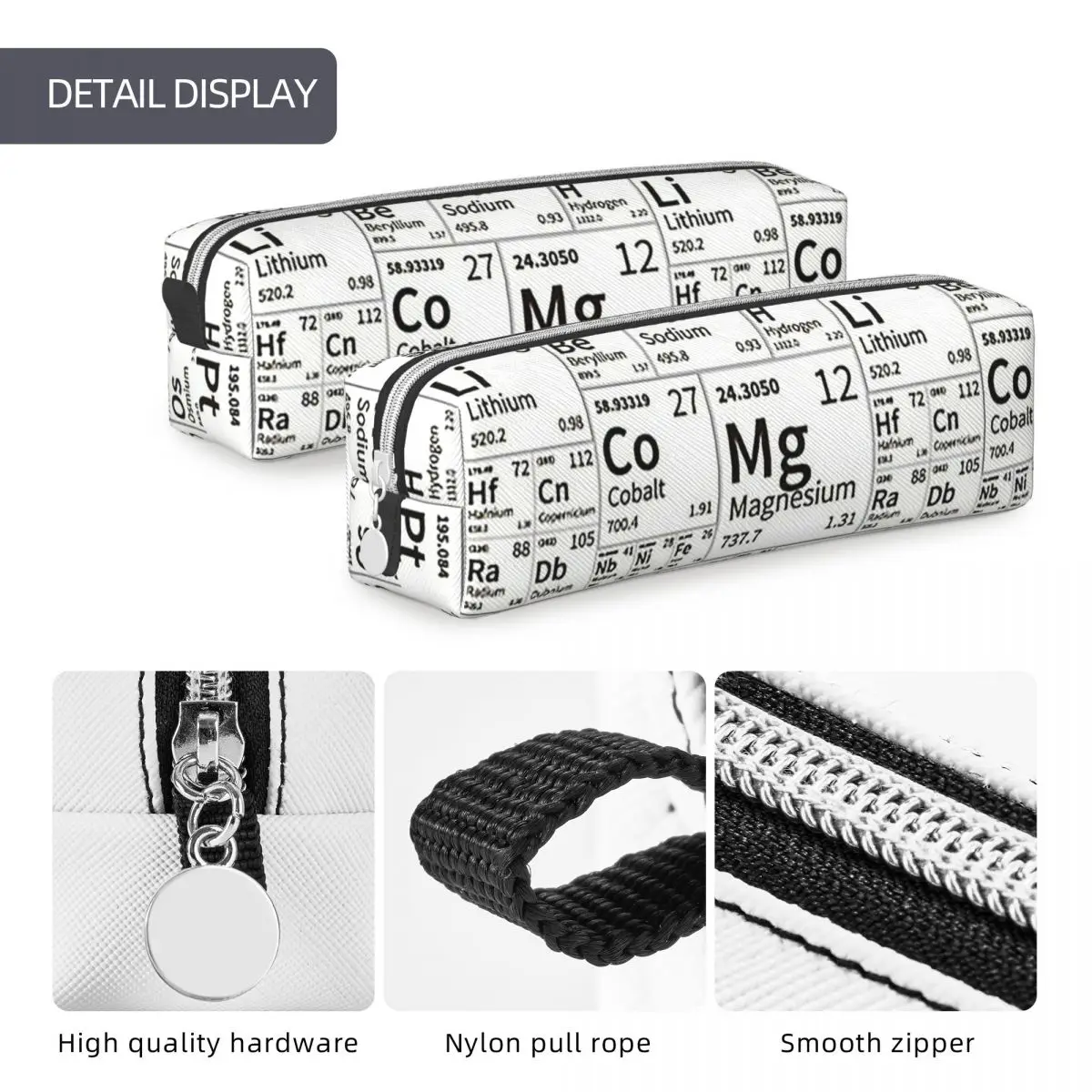 Periodic Table Of Elements Pencil Case Science Chemistry Pen Holder Bag for Student Big Capacity School Supplies Pencilcases