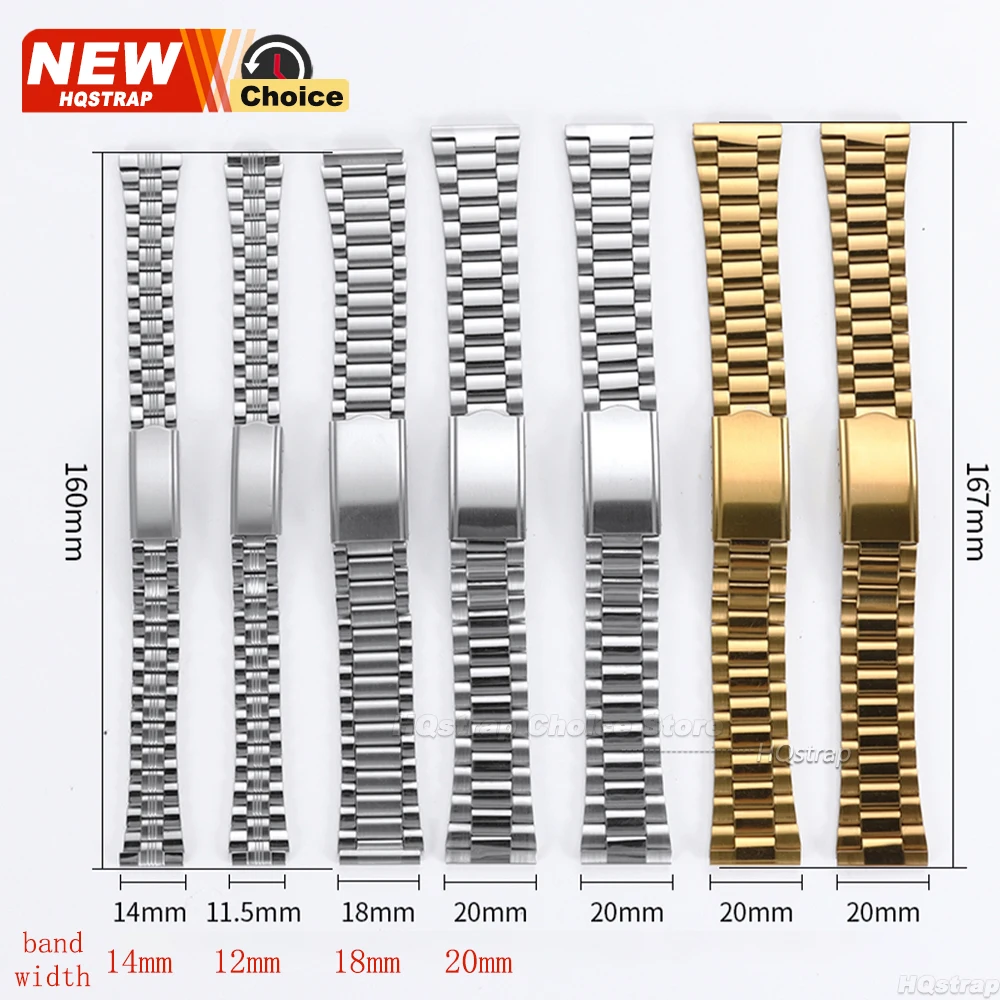 Universal Stainless Steel Smart Watch Replacement Band - Silver Metal Bracelet Strap
