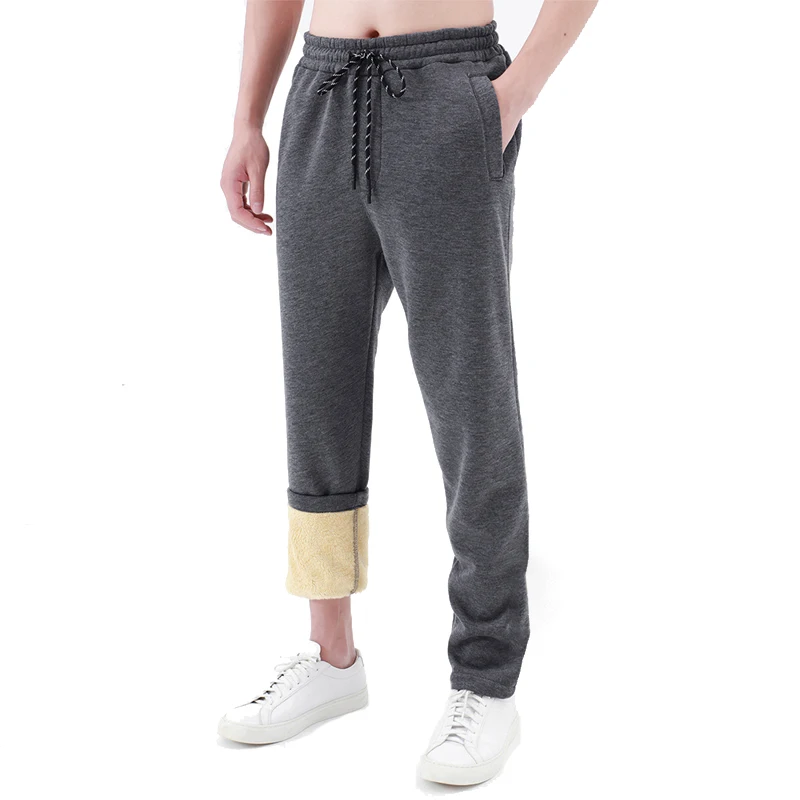 Men's Winter Fleece Baggy Pants Sherpa Lined Sweatpants Active Running Jogger Pants Casual Warm Track Pants