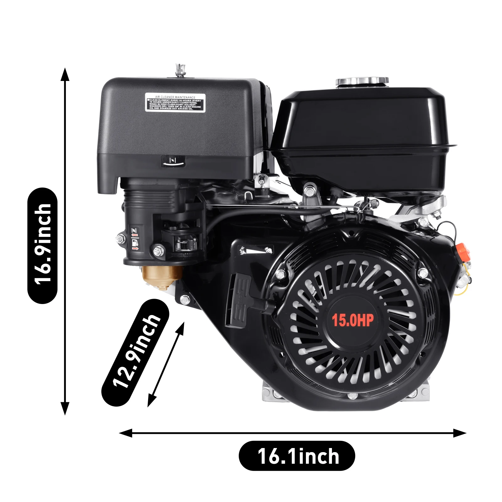 15HP 4-Stroke 420cc OHV Horizontal Shaft Engines Petrol Gasoline Engine  Recoil Start Go Kart Motor