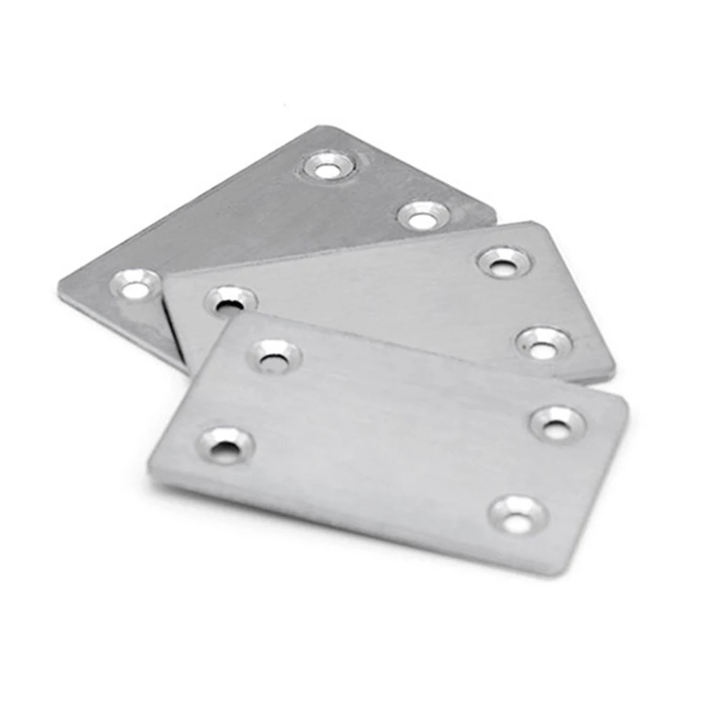 

Fixing Piece Repair Plate Corner Brackets Furniture Flat Mending 3pcs Angle Corner Brackets 4 Holes Connecting Repair Plate