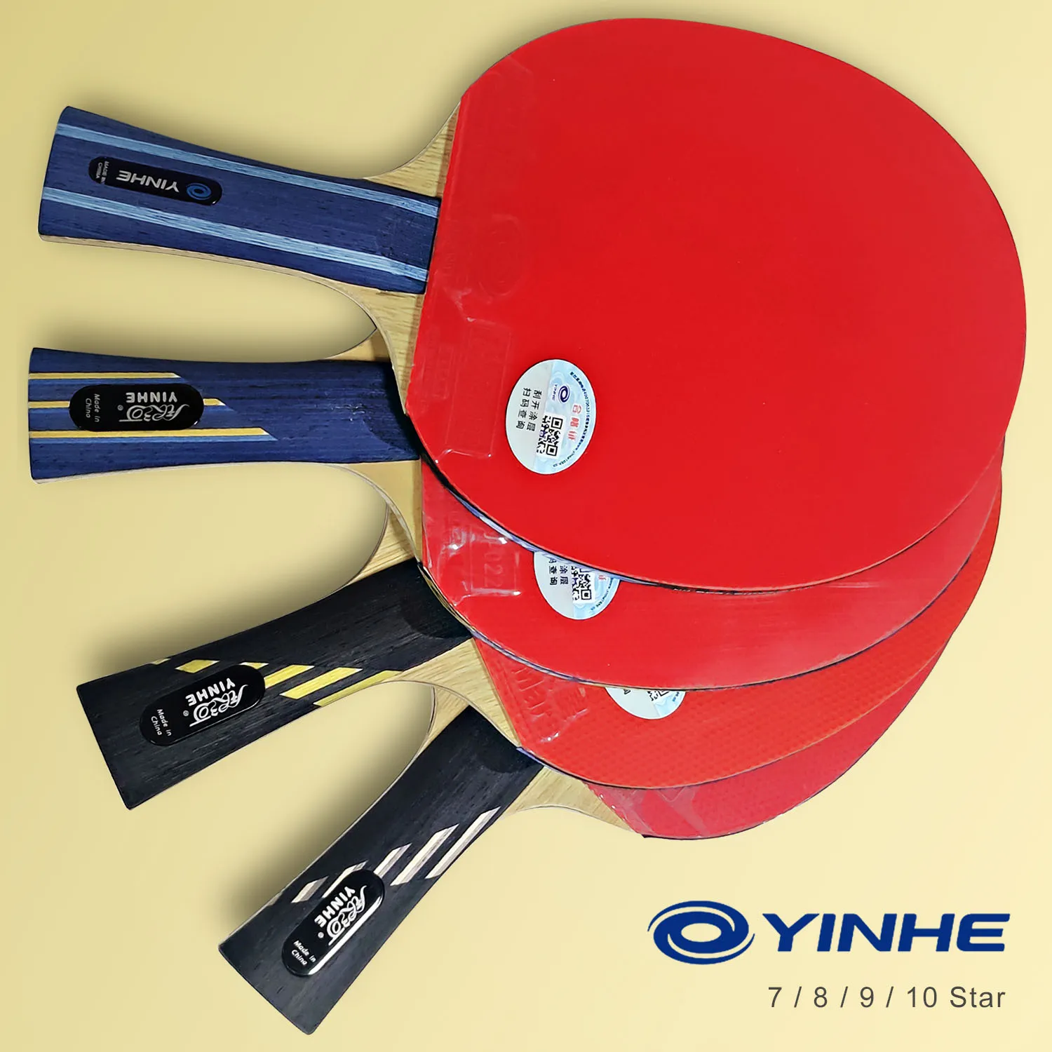 Raqueta De Ping Pong Profesional DHS 8 Star 8002 - 5 Madera + 2 Carbono Aryslate - Gomas Hurricane 3 Y 8