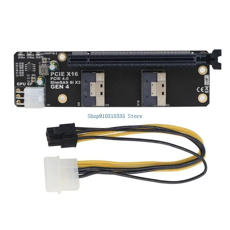 PCIE X16 슬롯-2 포트 네트워크 카드용 SlimSAS 8I 어댑터 보드 그래픽 비디오 카드 캡처 쉬운 설치