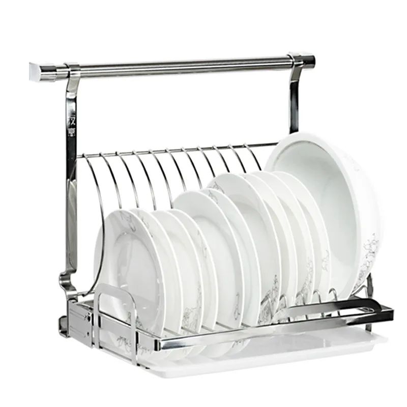 Kitchen Storage Rack Kitchen Organizer Rack Space Saving Wall Mounted Kitchen Rack with Folding Drain Tray for Bowl and Dish Storage
