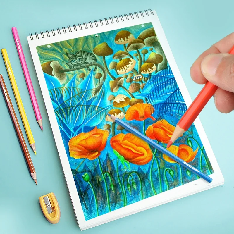 Color Pencils 12/24/36/72Colors Set Plastic Rod Solid Wooden for Writing Sketching Coloring Painting Drawing Art Supplies