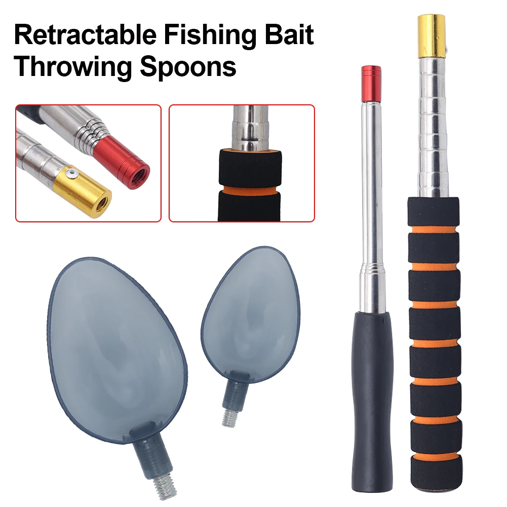 FishingBaitThrowingSpoonTelescopicHandleBaitingSpoonCarp