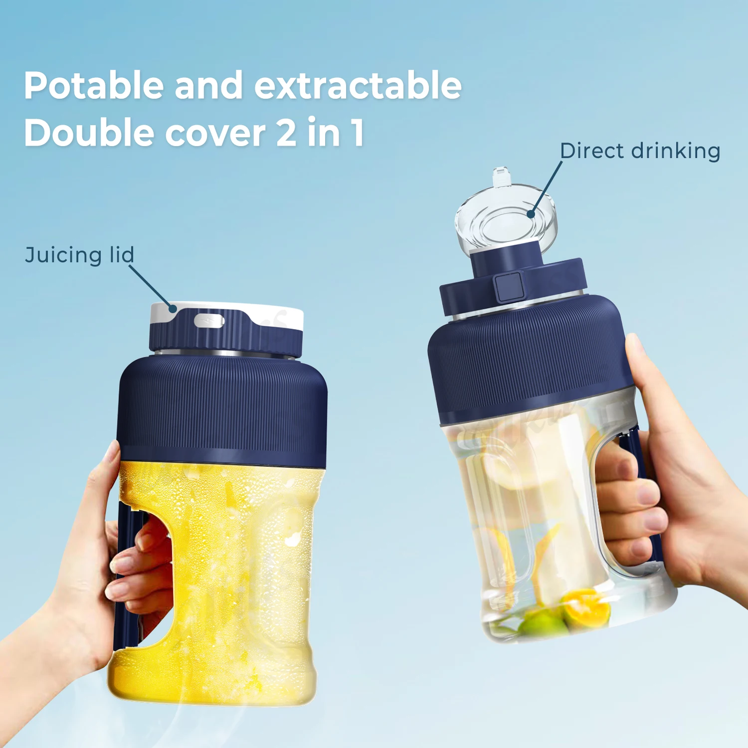 1000ml Portable Blender Bottle Usb Rechargeable Mixer Machine Fresh Juice  Blender Smoothies Electric Juicer Large Water Bottle - Juicers - AliExpress