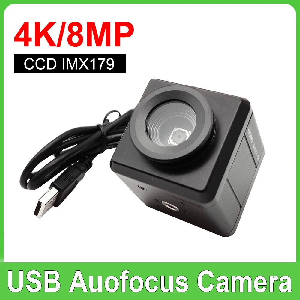 Industrial Autofoco Usb Mini Câmera 4k Webcam pc Laptops 8mp Imx179 Sensor Otg Uvc Plug And Play para Reunião Digitalização de Documentos