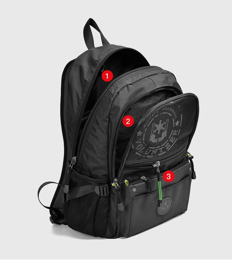 Interior layout of travel backpack