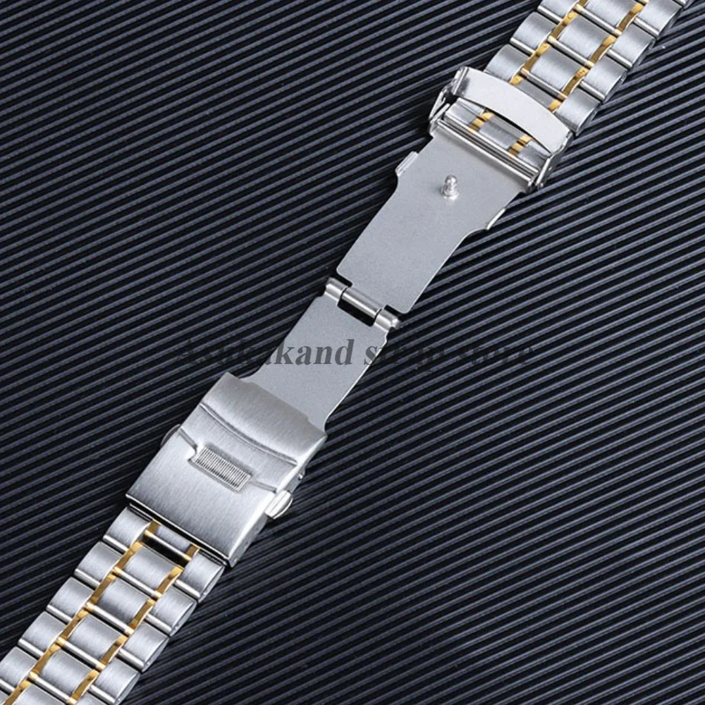 Stainless Steel Watch Strap with Folding Buckle – Universal Replacement Band