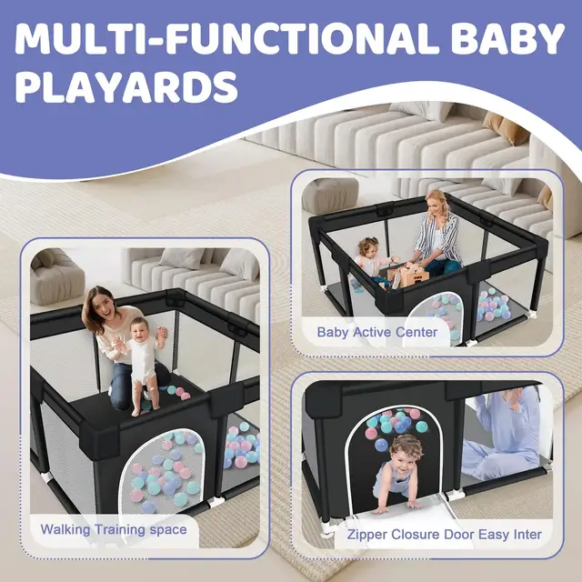 Large Square Baby Playpen 3