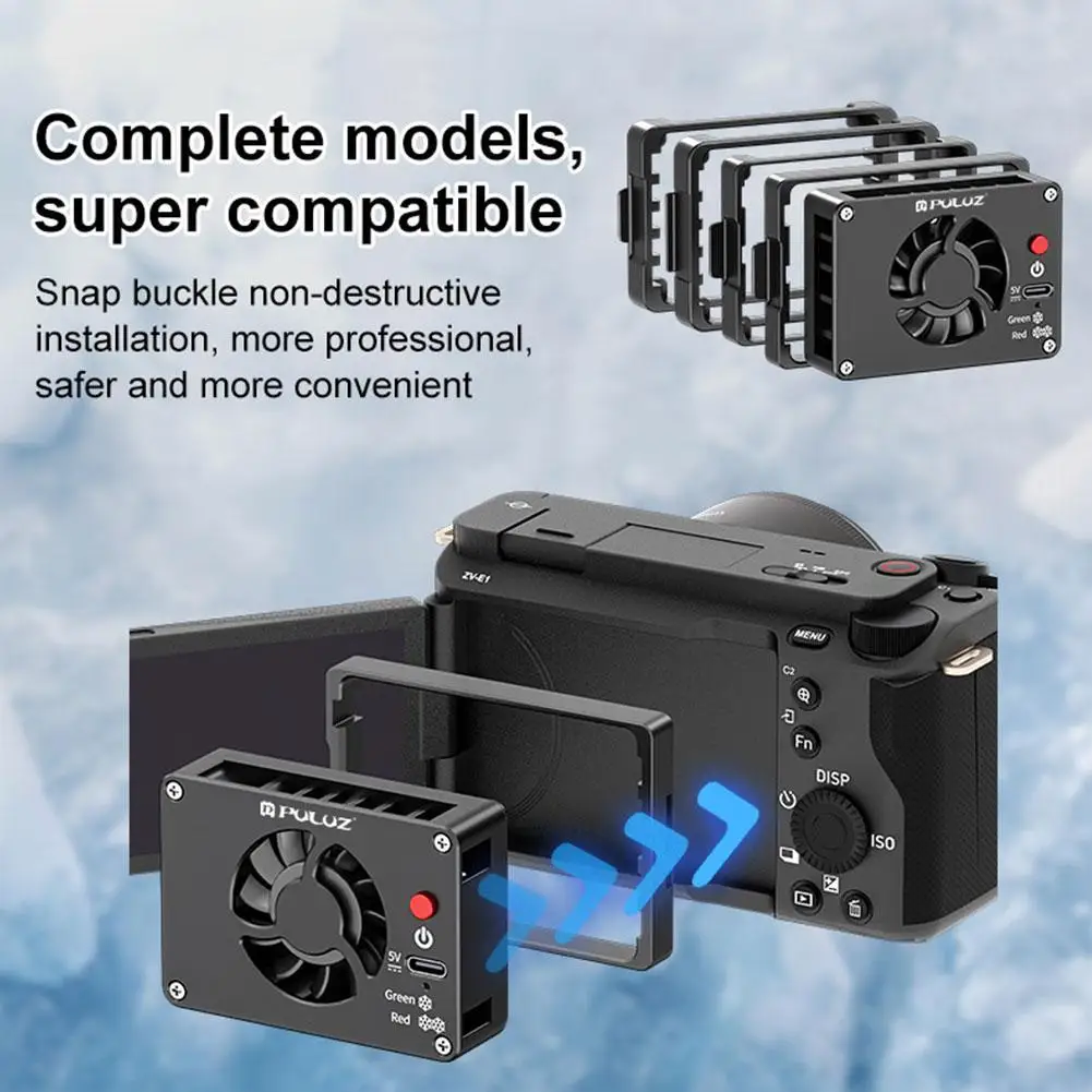 

Camera Cooling Fan for sony ZV-E1/ZV-1F/ZV-1/ZV-E10L/a7RV FUJIFILM XS10/XT4 Nikon Z30 Camera Cooling System Radiator Kit