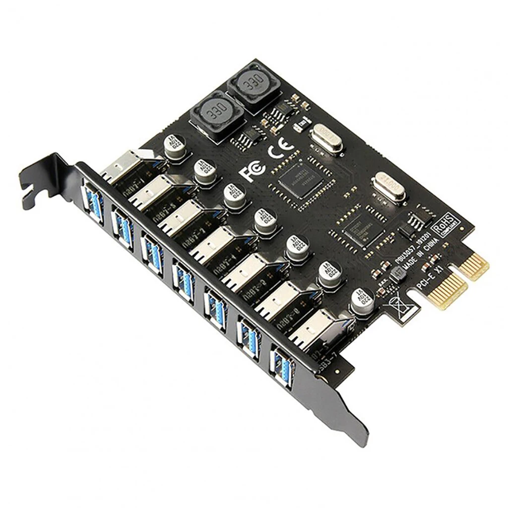 데스크탑용 USB 3.0 PCI-E 확장 카드 어댑터, 외부 컨트롤러, PCI 익스프레스 카드, 7 포트, USB 3.0 허브 어댑터