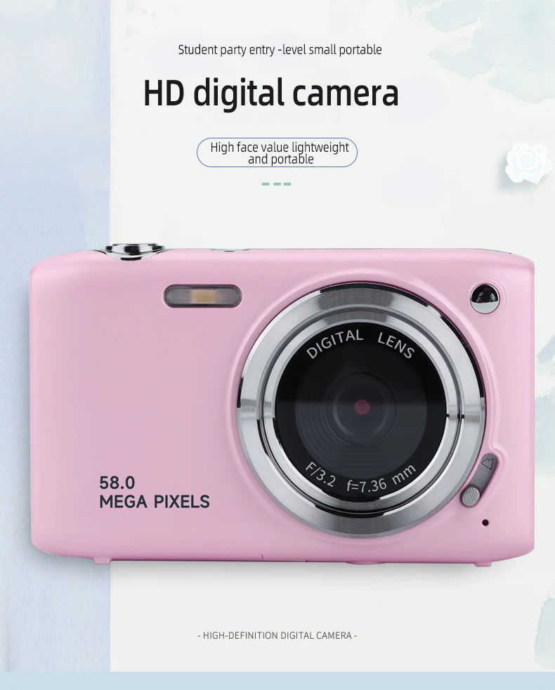 High-Definition 58 Megapixel 2.88-Inch Large Screen Autofocus Travel Photo Recorder Lightweight Beauty Digital Student Camera