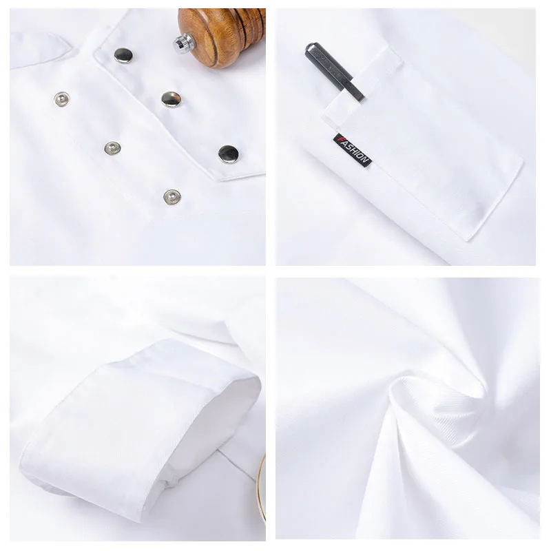 Food service Kitchen Cooking Costume Pizzaiolo Chef Uniform Restaurant Cook Jackets Bakery Cafe Waiter Waitress Working Clothes - Image 6