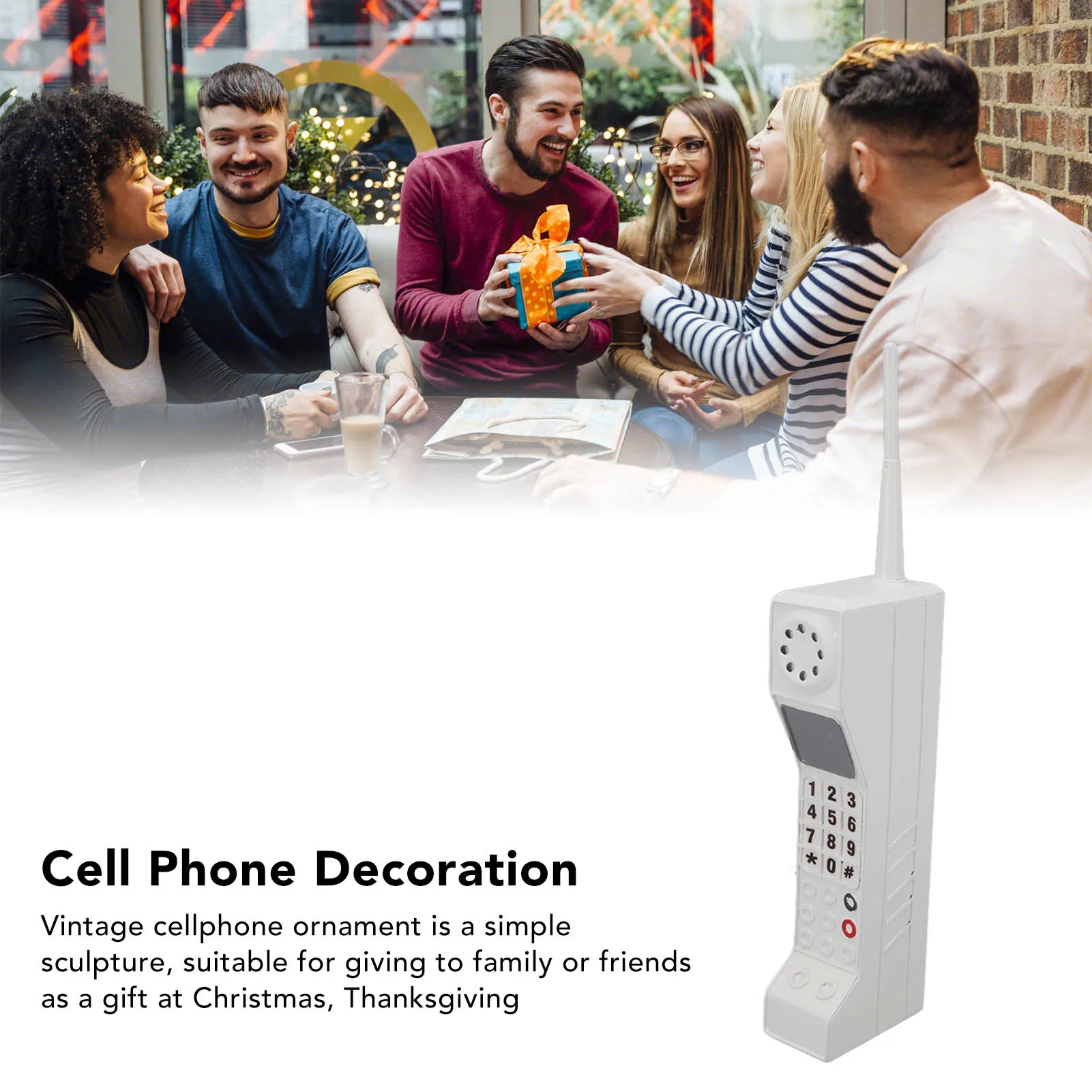 Modello di cellulare retrò Modello di telefono cellulare vecchio stile Ornamento Simulazione vintage Puntelli fotografici per palcoscenico domestico - immagine 3