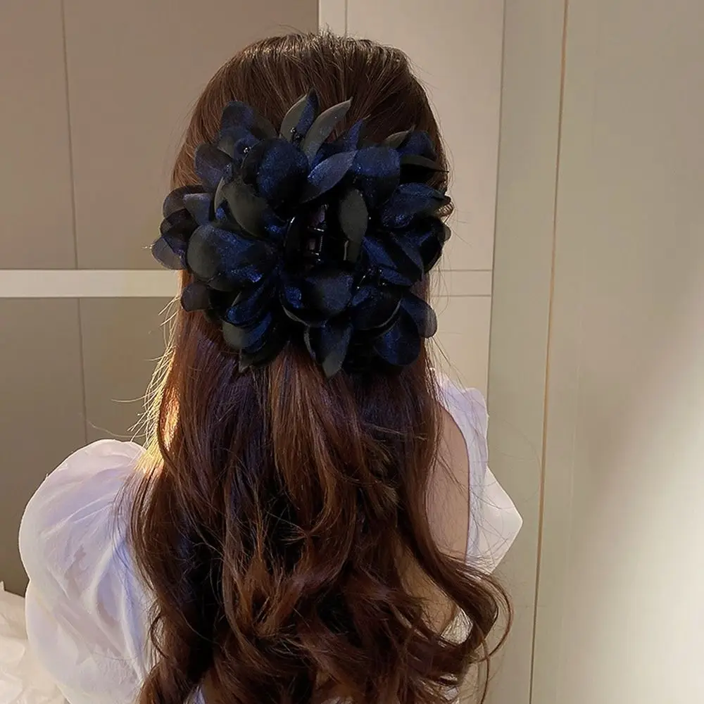

Vintage Ponytail Holder Shark Clip Hairpins For Girls Beaded Yarn Women Hair Clips Korean Hairgrip Flower Hair Claws