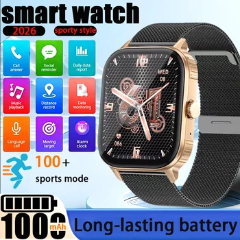 Smartwatch Ultra 2.04 Pollici 2026 per Uomo e Donna, Batteria ad Alta Capacità 1000mAh, Monitoraggio Salute e Fitness per Sport all'Aperto