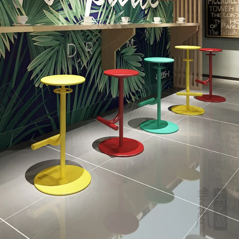 Quality Nordic Light Luxury Lifting Bar Chair American Ins Web Celebrity Milk Tea Shop High Chair Home Front Desk Round Stool