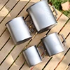Pure Titanium Mug with Lid, Outdoor Folding with Handle, Double-layer Anti-scalding Portable Travel Set, Camping Water Cup 5