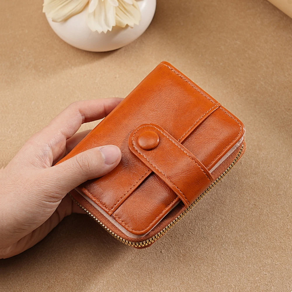 Women Wallet 2025 High Quality PU Leather Female Coin Purse Mini Hasp Card Holder Short Wallets Slim Small Purse Zipper Fashion