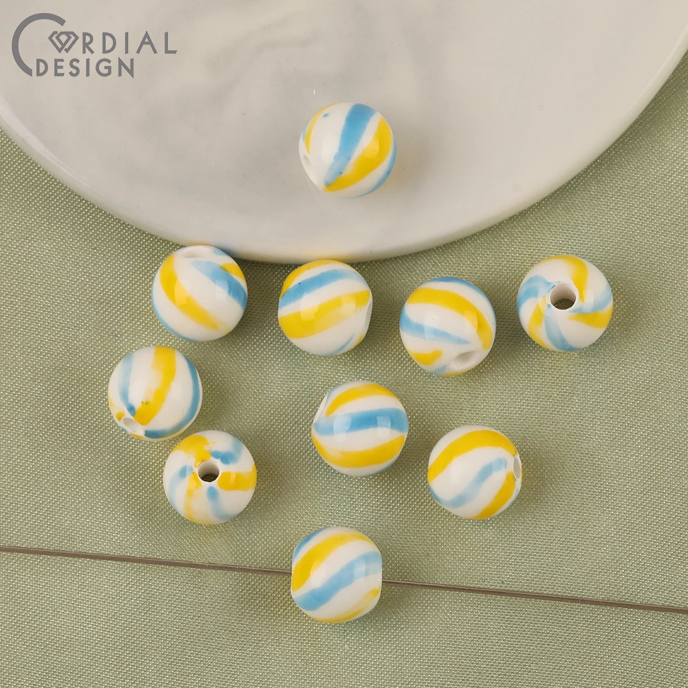 Cordial Design 100Pcs 10*10MM DIY Necklace Bracelets Making/Multicolor Ceramics Beads/Hand Made/Jewelry Findings & Components - cordial