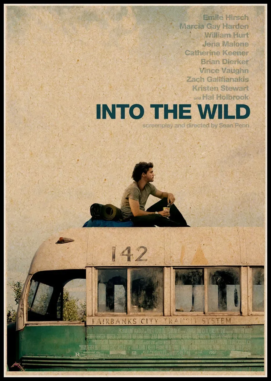 Into The Wild High Quality Retro Poster Vintage Poster Wall Decor for Home Bar Cafe Interior Decorative Painting