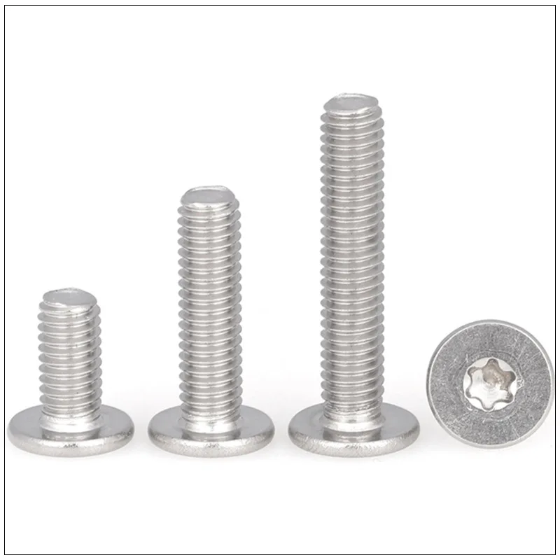 10pcs/lot M1.6-M8 304 Stainless Steel CM Six-Lobe Torx Ultra Thin Super Low Flat Wafer Head Screw Bolt stainless steel screw