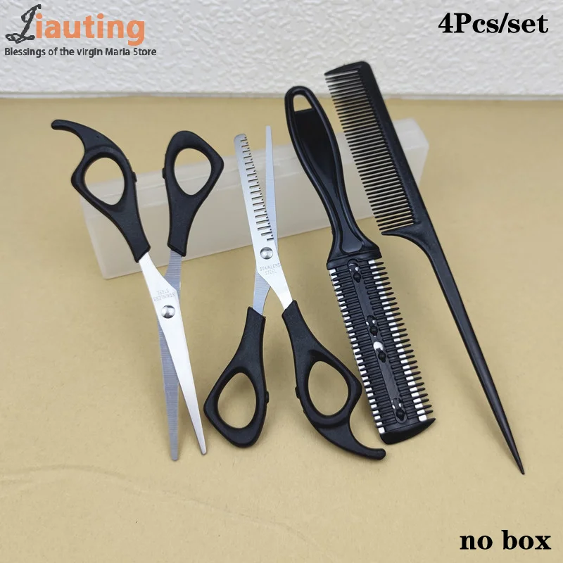 

4 PCS Professional Hair Scissors Hairdressing Barber Scissors Thinning Cutting Shears Haircut Hair Style Tool Grooming Supplies