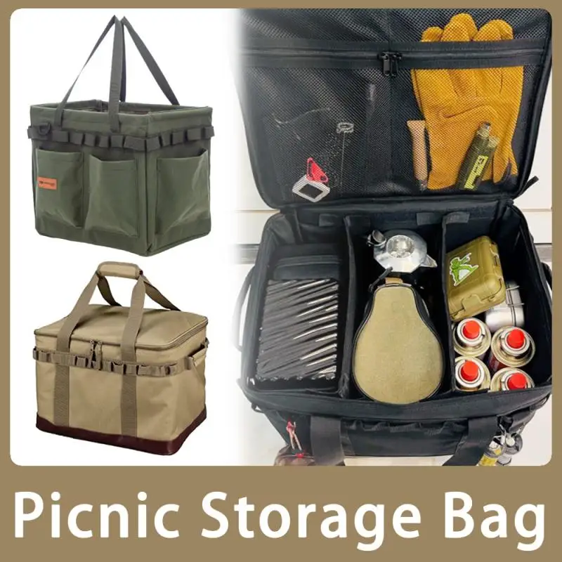 

Outdoor Camping Picnic Bag Storage Bag Picnic Hiking Meal Bag Large Storage Lamp Tableware Bag 캠핑가방 캠핑용품 Picnic Camping Supplies