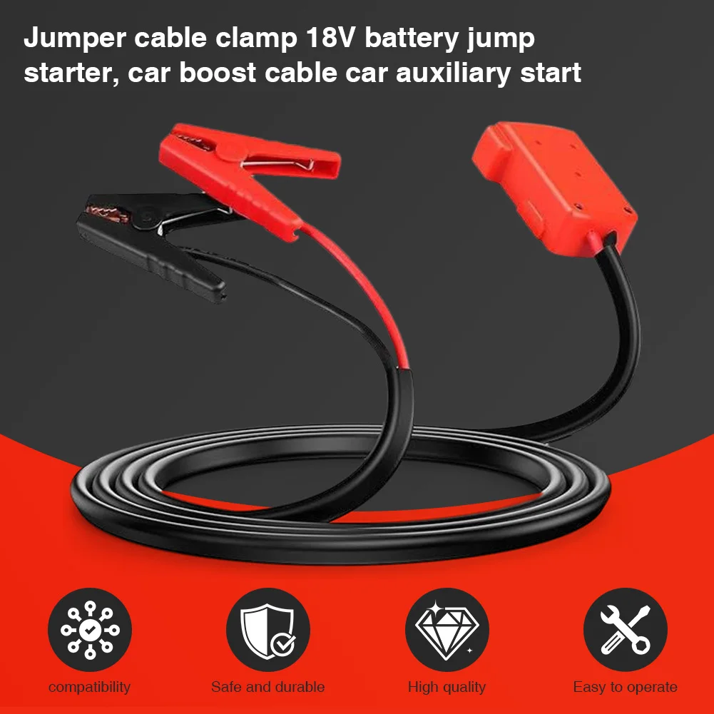 18V Jumper Cable Clamps Automotive Booster Cable Auto Booster Cable for Most 12V Motorcycles Cars SUVs