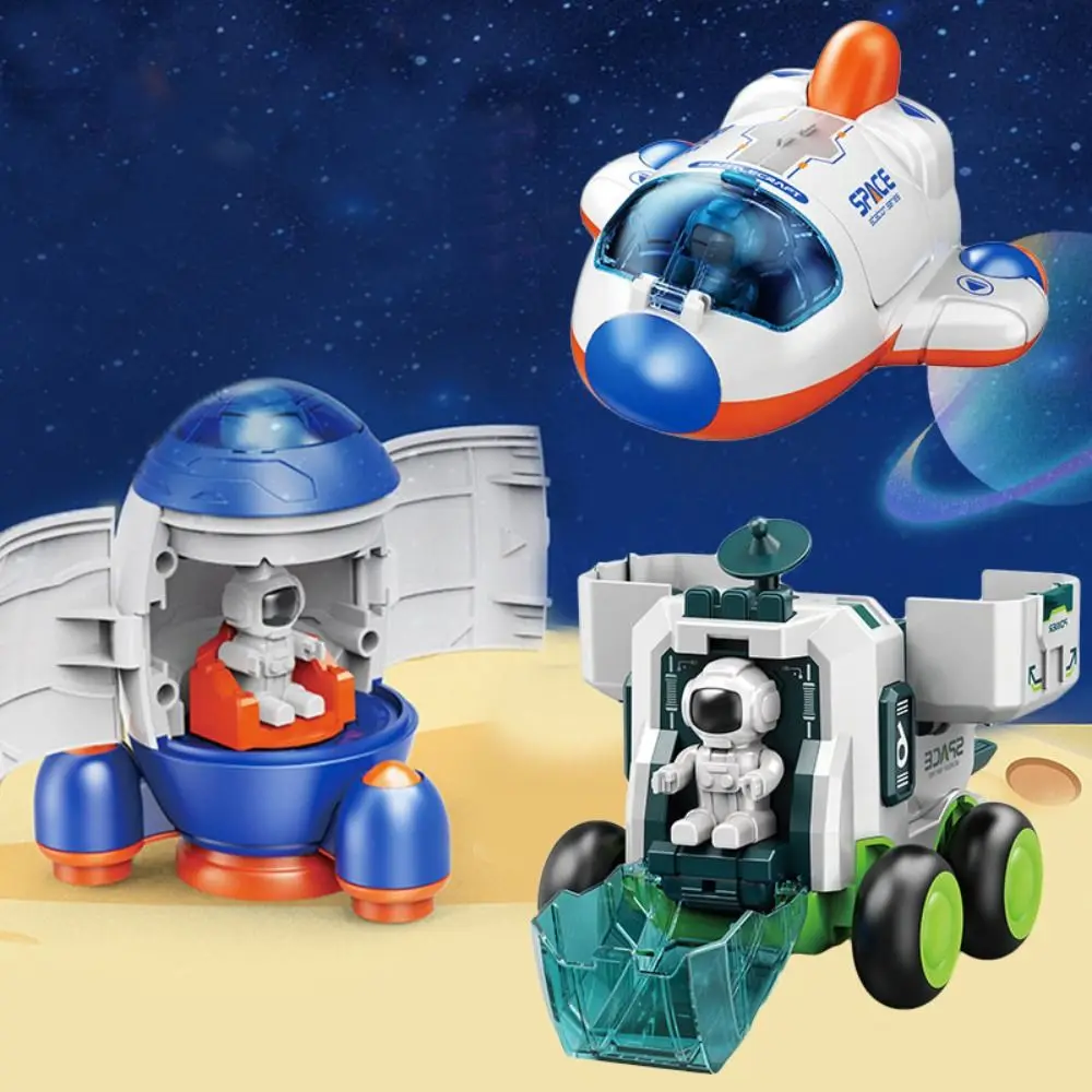 Mini Plane Spaceship Space Vehicle Rocket Inertia Car Toy for Kids Detachable Astronaut Space Exploration Toys