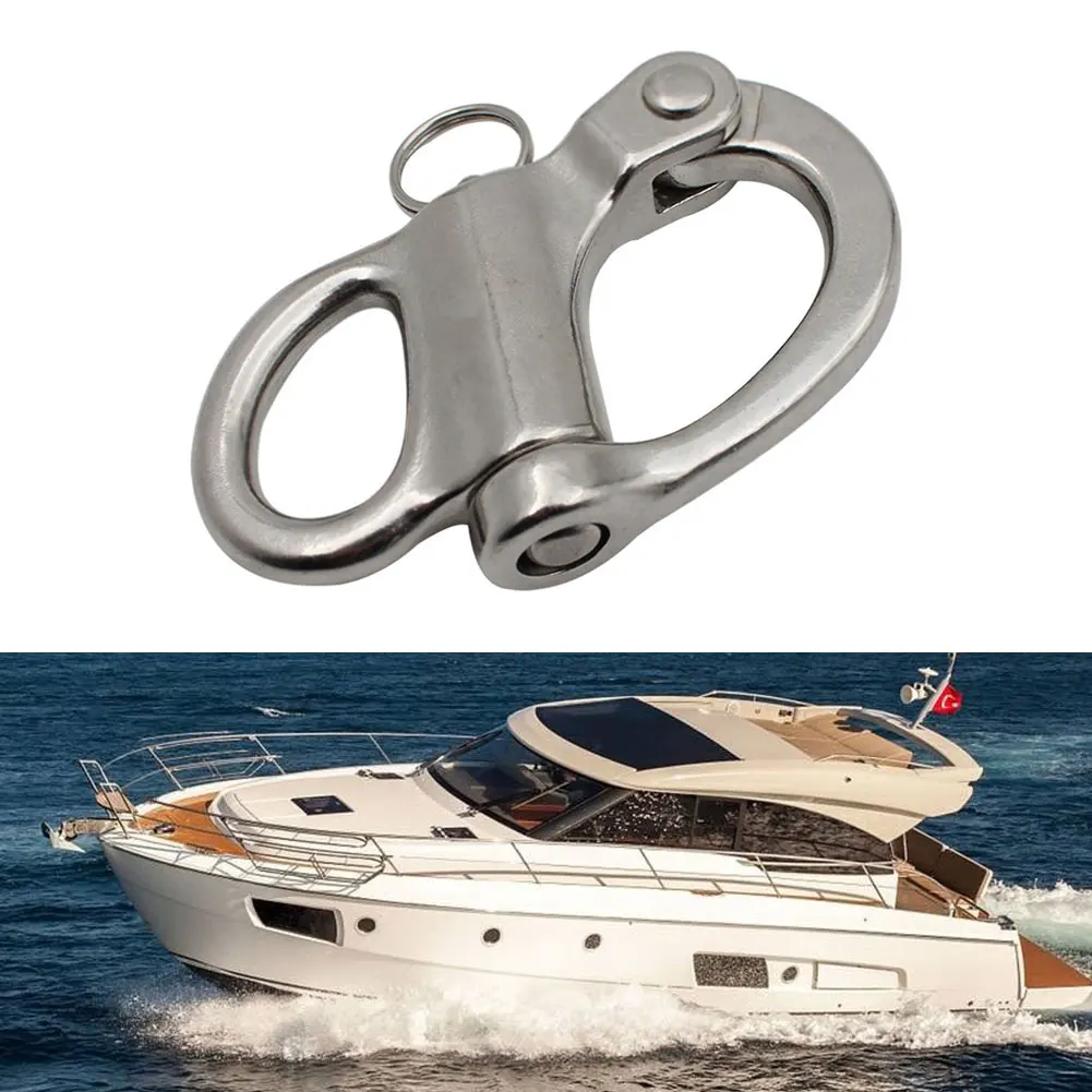 52mm Quick Release Boat Anchor Chain Eye Shackle Swivel Hook Snap Marine For A-Large Variety Of Applications Replace Accessory 20pcs 13mm luggage strap metal clasp buckles bags lobster carbines swivel trigger snap hook collar clips diy bag part accessory