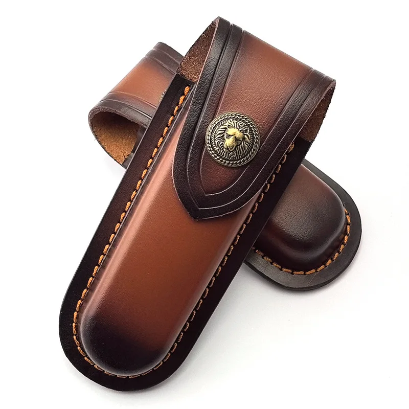 Leather Knife Sheath 2 Sizes with Brass Buckle