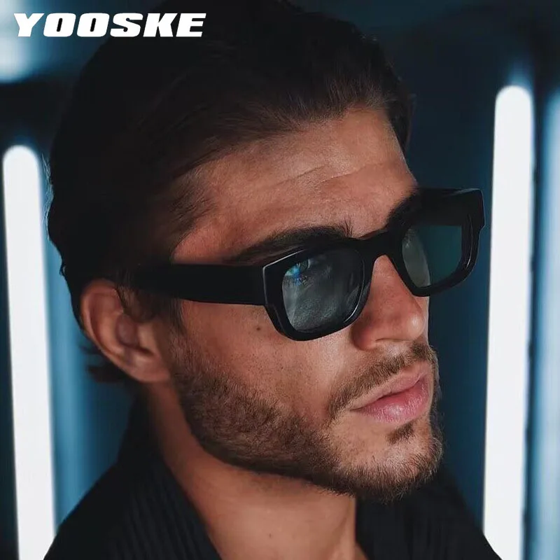 YOOSKE Square Sunglasses Men Vintage Brand Designer Small Rectangle Sun Glasses for Women Fashion Hip Hop Eyewear Shades UV400