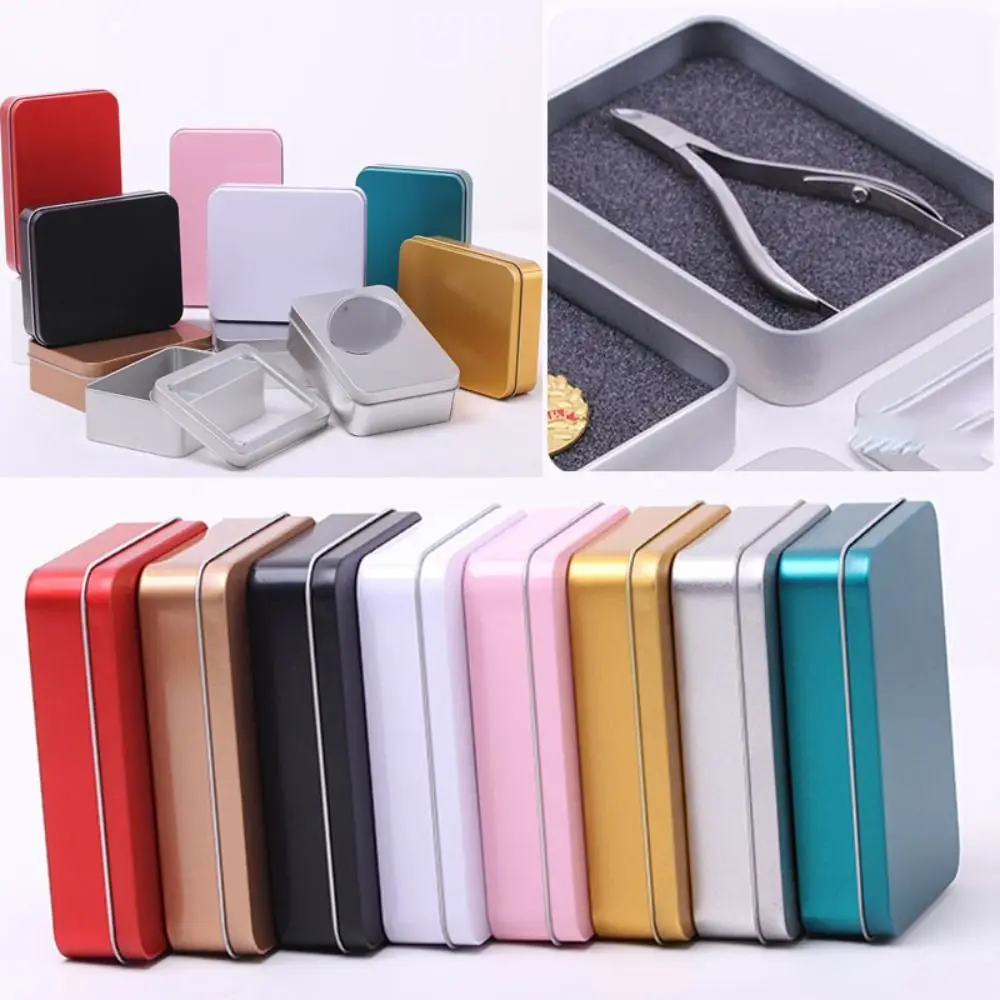 Nachfüllbare Flaschen Mini Metall box kleine Aluminium Zinn Glas Aufbewahrung koffer für Nagel Kosmetik behälter Tee dosen Kerzen gläser Veranstalter