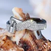 Female Cute White Zircon Stone Silver Color Wedding Jewelry Promise Love Engagement Rings For Women