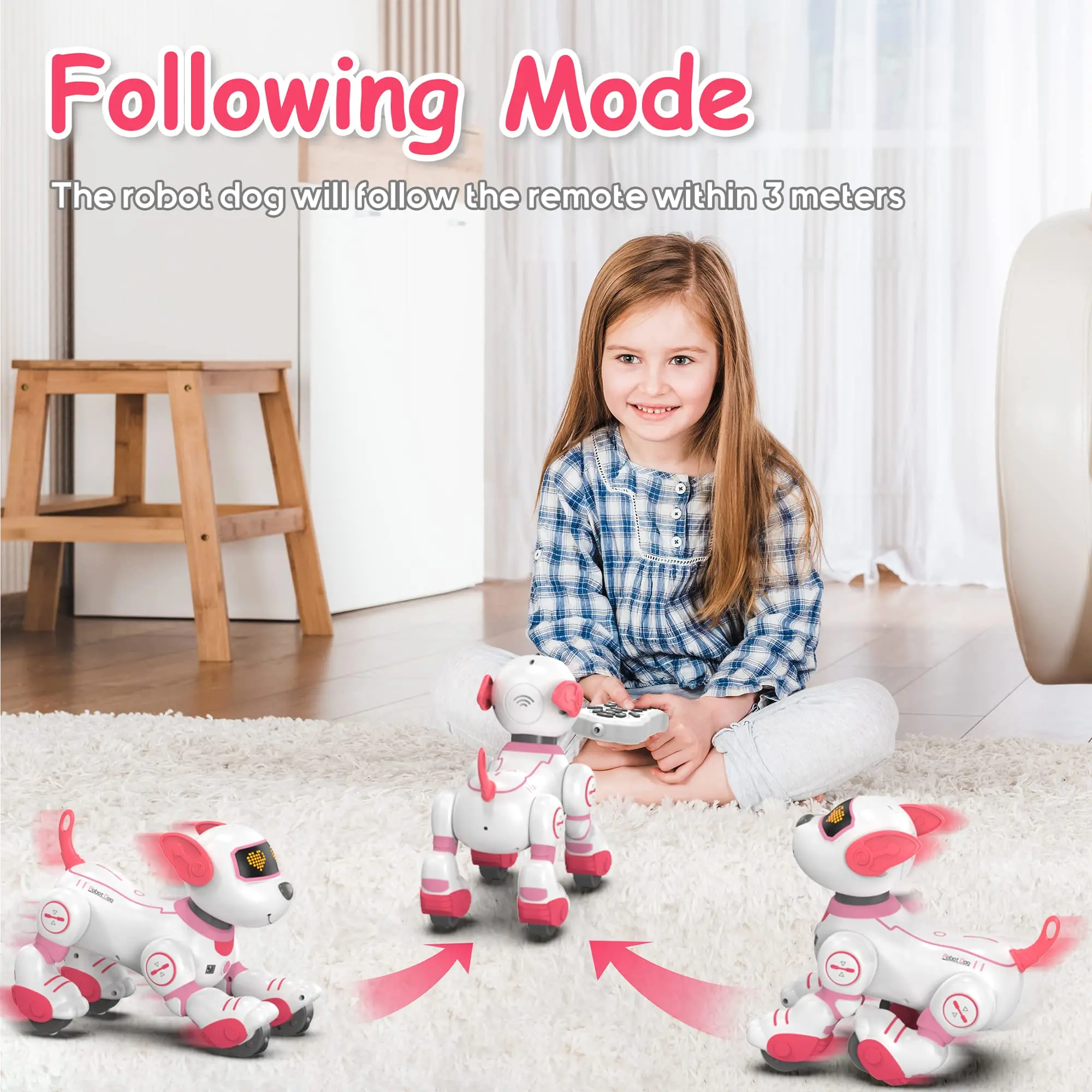 Intelligent Stunt Remote Control Robot Dog Toy, Programmable Robotic Puppy,Smart Interactive,Singing Dancing Following, Kid Gift 5