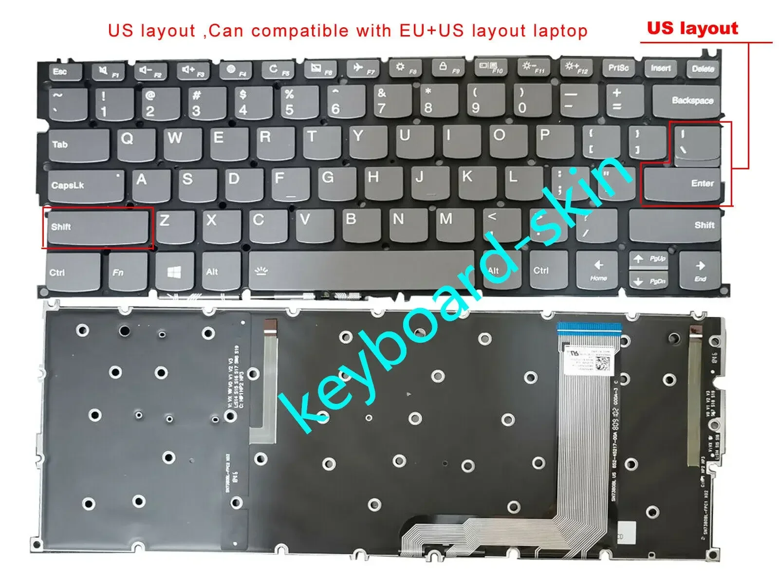 

Новая клавиатура US с подсветкой без рамки для ноутбука Lenovo Yoga C630,Yoga C630-13 C630-13Q50