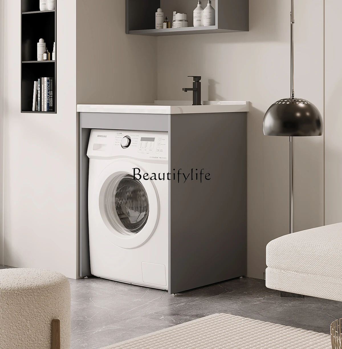 Space Lavatrice In Alluminio A Nido D'Ape All-In-One Mobile Balcone Lavanderia Con Lavatrice Combinata Lavavetri