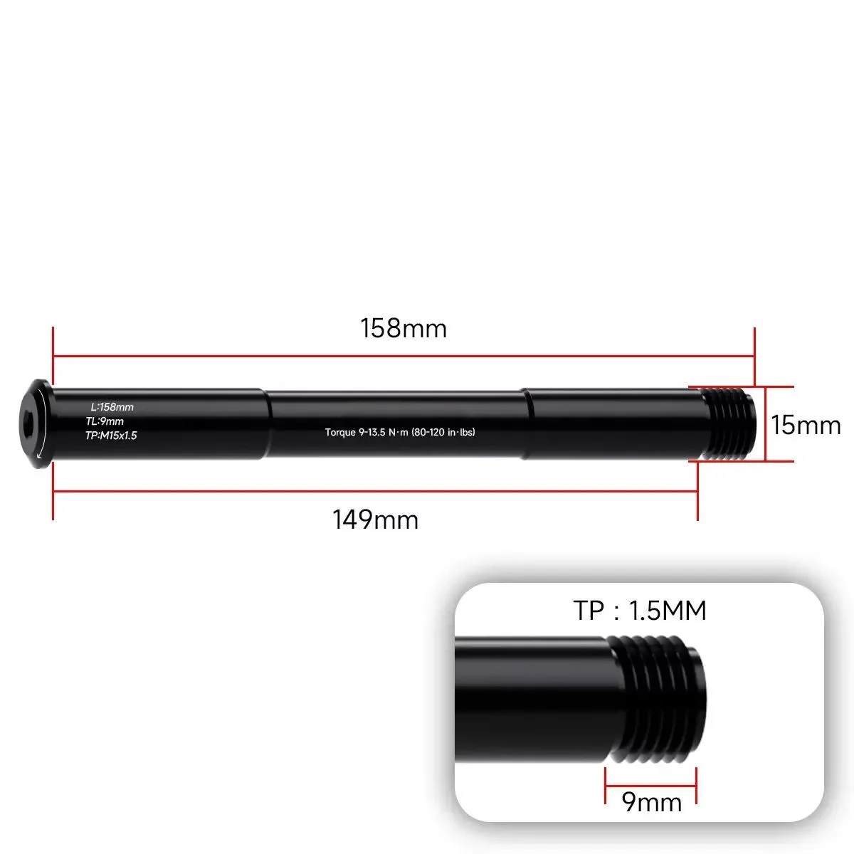 Mountainbike Steckachse 158mm Vordernaben Rohr Boost Welle für ROCK SHOX Gabel 110*15mm Rahmen straße Fahrrad Hebel Zubehör – Detail 2