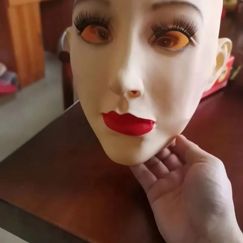 Maschera in Silicone per Viso Umano, Maschera Femminile Bellissima, Maschera Integrale per Uomini e Donne - immagine 4