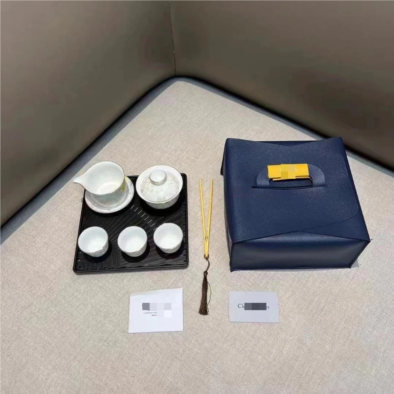 Dio Chinese Ceramic Tea Set Purses Gift Set Exquisite Porcelain Upscale Business Gifts