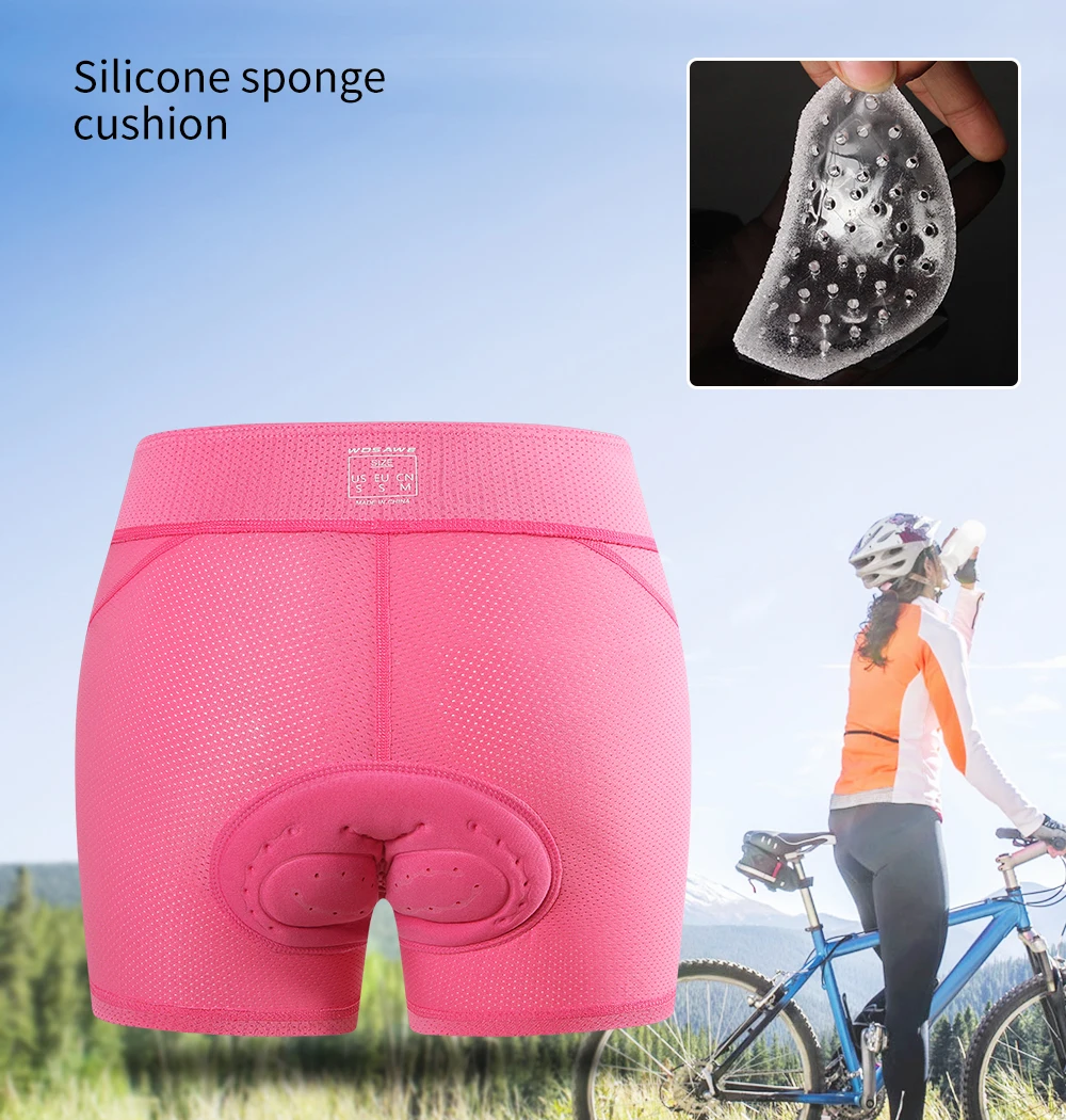 WOSAWE Women Cycling Underwear Shorts 3D Gel Padded MTB Road Bike Bicycle  Shorts