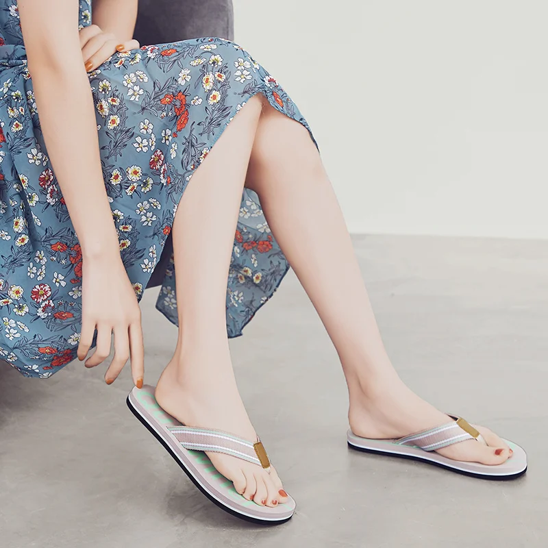 Kvinnor Flip Flops Soft Foam Sliders Halkfria sommartofflor Slip Comfy Tofflor för inomhus utomhus_voghion.com
