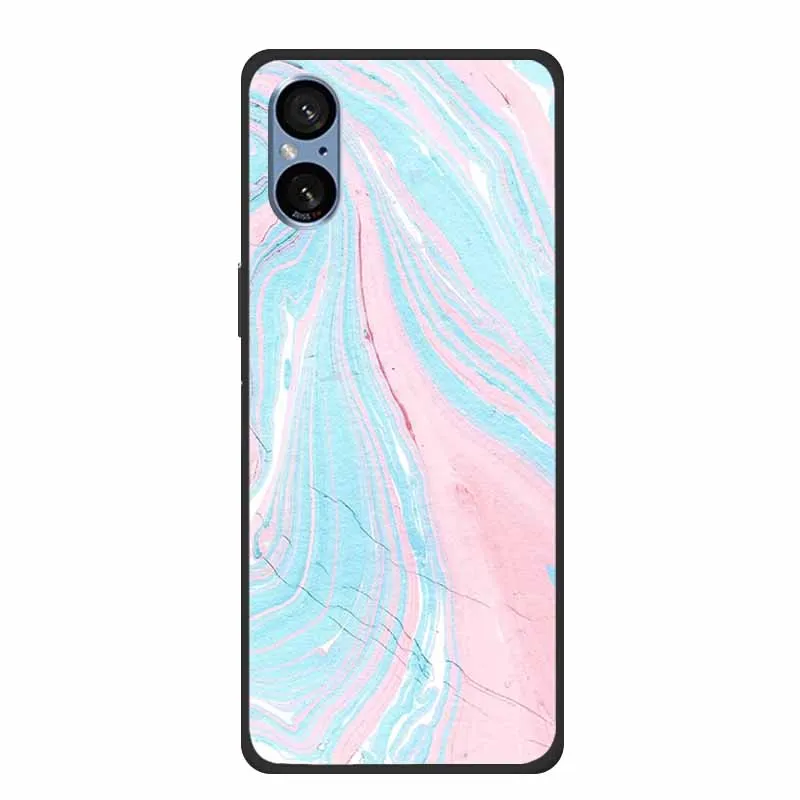 Elegant Marble Shockproof Soft Silicone TPU Back Cover for Sony Xperia 5V - Premium Phone Protection Case