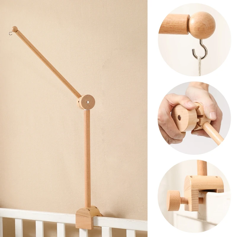 Baby Rattle Toy 0-12 Months Felt Wooden Mobile Newborn Music Box Crochet Bed Bell Hanging Toys Holder Bracket Infant Crib Toy - Image 3