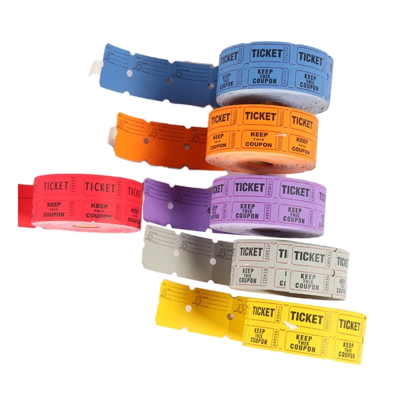 

Assorted in 6 Colors 1000 Count Single Roll Raffle Tickets for Event, Carnivals, Door Prizes for Carnival Party Decor Y3ND