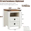 Nightstand with Charging Station, End Table, Side Table for Bedroom, Living Room, Farmhouse Design, Wood Rustic, Antique White 5