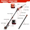 8inch Brushless Telescopic Pole Electric Chainsaw High Branch Height Cordless Garden Tree Pruning Tool For Makita 18V Battery 5